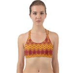 Boho Red Gold Pattern Back Web Sports Bra