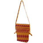 Boho Red Gold Pattern Folding Shoulder Bag