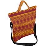 Boho Red Gold Pattern Fold Over Handle Tote Bag