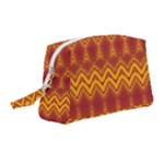 Boho Red Gold Pattern Wristlet Pouch Bag (Medium)