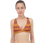 Boho Red Gold Pattern Classic Banded Bikini Top