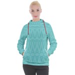 Boho Teal Pattern Women s Hooded Pullover