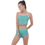 Boho Teal Pattern Summer Cropped Co-Ord Set