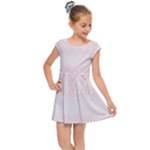 Boho Pastel Pink Pattern Kids  Cap Sleeve Dress