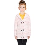 Boho Pastel Pink Pattern Kids  Double Breasted Button Coat