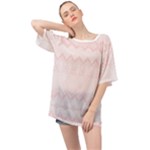 Boho Pastel Pink Pattern Oversized Chiffon Top