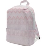 Boho Pastel Pink Pattern Zip Up Backpack