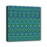 Boho Teal Green Blue Pattern Mini Canvas 6  x 6  (Stretched)