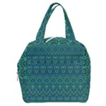 Boho Teal Green Blue Pattern Boxy Hand Bag