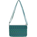 Boho Teal Green Blue Pattern Double Gusset Crossbody Bag