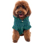 Boho Teal Green Blue Pattern Dog Coat