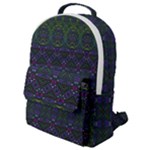 Boho Purple Green Pattern Flap Pocket Backpack (Small)