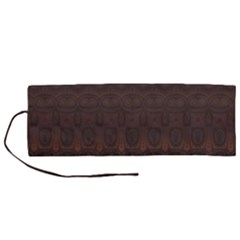 Boho Chocolate Brown Roll Up Canvas Pencil Holder (M) from ArtsNow.com