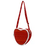 Boho Red Orange Heart Shoulder Bag