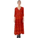 Boho Red Orange Button Up Boho Maxi Dress