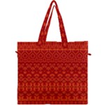 Boho Red Orange Canvas Travel Bag