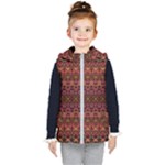 Boho Floral Pattern Kids  Hooded Puffer Vest