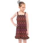 Boho Floral Pattern Kids  Overall Dress