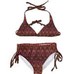 Boho Floral Pattern Kids  Classic Bikini Set