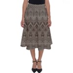 Boho Khaki  Perfect Length Midi Skirt