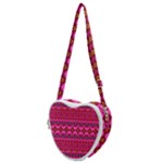 Boho Bright Pink Floral Heart Shoulder Bag