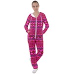 Boho Bright Pink Floral Women s Tracksuit