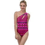 Boho Bright Pink Floral To One Side Swimsuit