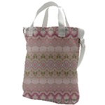 Boho Pastel Spring Floral Pink Canvas Messenger Bag