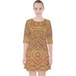 Boho Sunflower Print Pocket Dress