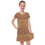 Boho Sunflower Print Kids  Cross Web Dress