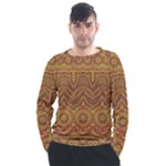 Boho Sunflower Print Men s Long Sleeve Raglan Tee