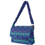 Boho Purple Blue Teal Floral Full Print Messenger Bag (S)