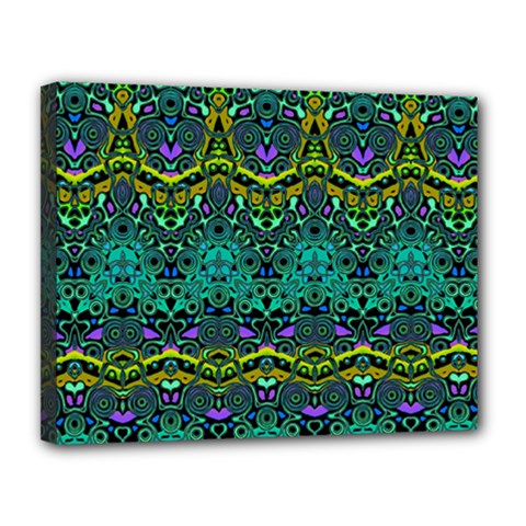 Boho Emerald Green Canvas 14  x 11  (Stretched) from ArtsNow.com