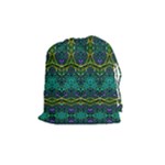 Boho Emerald Green Drawstring Pouch (Medium)