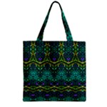 Boho Emerald Green Zipper Grocery Tote Bag