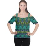 Boho Emerald Green Cutout Shoulder Tee