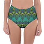 Boho Emerald Green Reversible High-Waist Bikini Bottoms