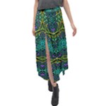 Boho Emerald Green Velour Split Maxi Skirt