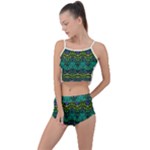 Boho Emerald Green Summer Cropped Co-Ord Set