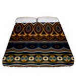 Boho Brown Blue Fitted Sheet (Queen Size)