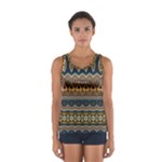 Boho Brown Blue Sport Tank Top 