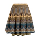 Boho Brown Blue High Waist Skirt