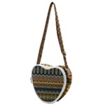 Boho Brown Blue Heart Shoulder Bag