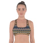 Boho Brown Blue Cross Back Sports Bra