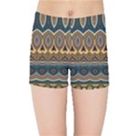 Boho Brown Blue Kids  Sports Shorts