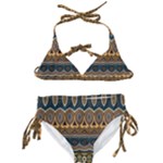 Boho Brown Blue Kids  Classic Bikini Set