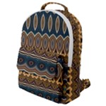 Boho Brown Blue Flap Pocket Backpack (Small)