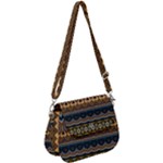 Boho Brown Blue Saddle Handbag