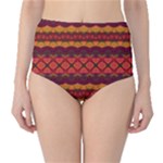 Boho Red Gold Classic High-Waist Bikini Bottoms