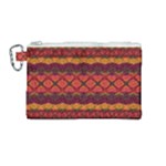 Boho Red Gold Canvas Cosmetic Bag (Medium)